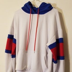 Zaful Unisex Red, White & Blue hoodie size Large